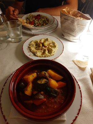Taboulé, cous cous con verdure, crema di zucchine at Mille e Una Notte in Udine
