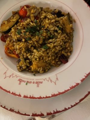 Rice and vegetables   at Mille e Una Notte in Udine