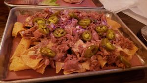 Jackfruit nachos with cashew cheese at Smokee Mo's St Louis BBQ in St Louis