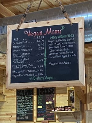 Large and very visible menu at Smokee Mo's St Louis BBQ in St Louis