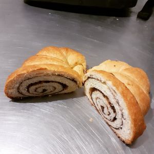 Croissant de chocolate at Libres X Siempre in Mexico City