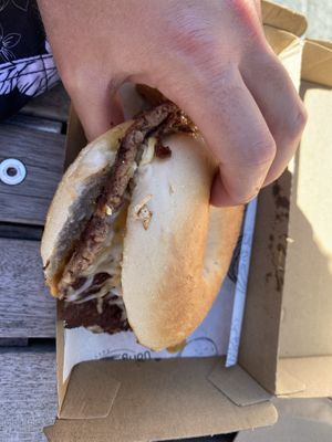 Vegan Burger Bagel   at Balls and Bangles in Queenstown