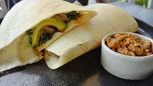 avocado+egg dosa at Muse Cafe & Art in Ubud