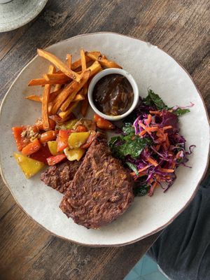 Jackfruit steak, was yummy!  at Muse Cafe & Art in Ubud