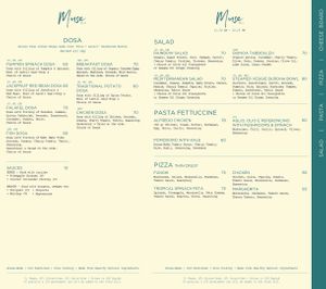 Muse Menu: Dosa (Indian Gluten Free Rice Lentil Wrap), Salads, Pasta, Pizza at Muse Cafe & Art in Ubud