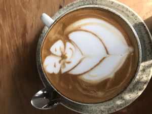 Cappuccino with Coconut milk  at Muse Cafe & Art in Ubud