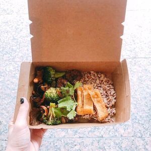 Impossible minced meat brown rice (vegan) at Boufe in Central Singapore