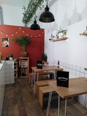 Some of the tables inside. :) at Not Dog in Nice