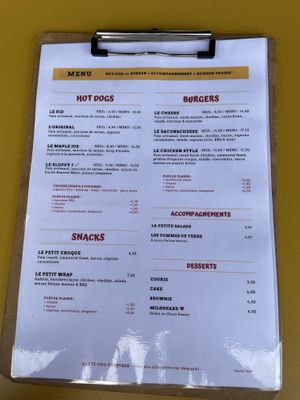 Menu I  at Not Dog in Nice