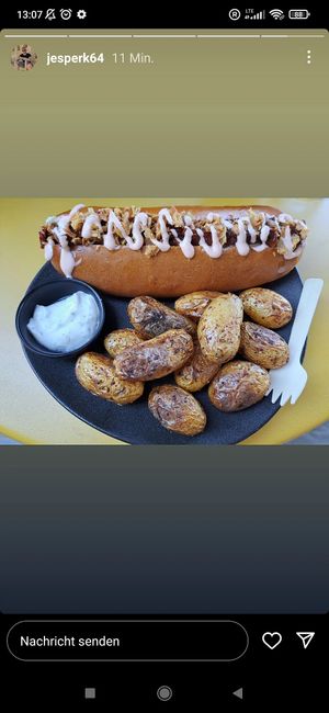 Hot dog with potatoes at Not Dog in Nice