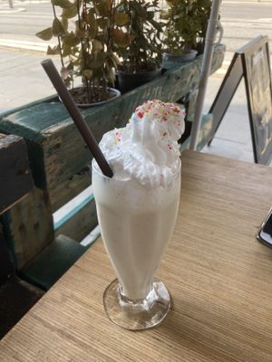 Delicious vegan vanilla milkshake  at Not Dog in Nice