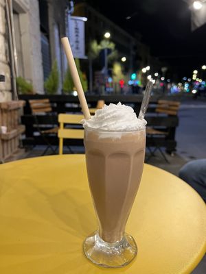 Choco + Peanut milkshake (like a rich chocolate milk)  at Not Dog in Nice