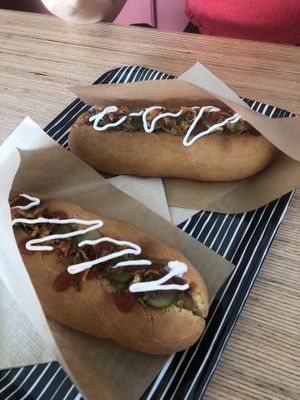 Their original hotdogs, both 6€50, best vegan hotdog out there!! Absolutely delicious  at Not Dog in Nice