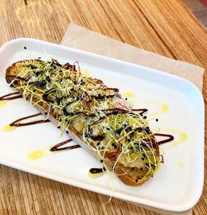 hummus toast . Its ok at Not Dog in Nice