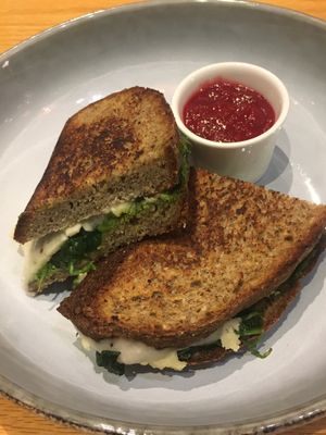 Spinach and vegan cheese sandwich  at Soul Sante in Dubai