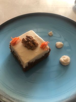 Carrot cake at Soul Sante in Dubai