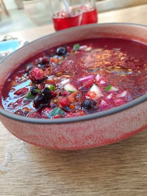 Watermelon gazpacho at Green Kukunari in Crete