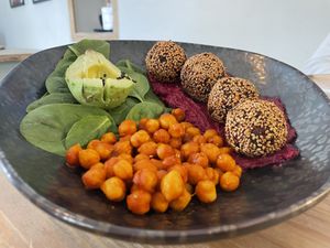 Beetroot balls  at Green Kukunari in Crete