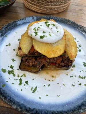 Vegan mousaka at Green Kukunari in Crete