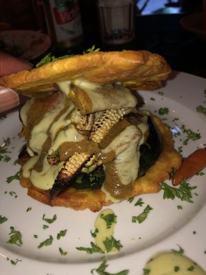 Plantain burger at Tostometro in Granada