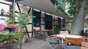 Beer garden at Trebeler Bauernstuben in Trebel