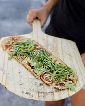 Frankie's classic flatbread! at Frankie's Market in Vineyard Haven