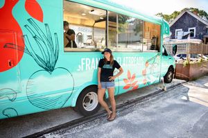 the blue truck! at Frankie's Market in Vineyard Haven