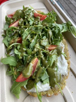 The pesto version.  Almond cheese.  Yum at Frankie's Market in Vineyard Haven