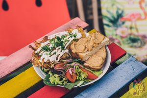 Our breakfasts are served til late, every set has a vegan option and includes our homemade bread... at Pop'n'Art in Lodz