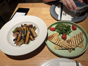 Fried aubergine, black truffle pancakes.   at Qīng Chún 庆春食堂 - Qingchun E Rd in Hangzhou