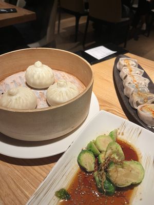 Steamed buns, wontons & sprouts.  at Qīng Chún 庆春食堂 - Qingchun E Rd in Hangzhou