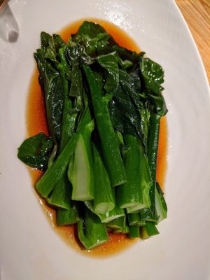 Our serving of yummy greens! at Qīng Chún 庆春食堂 - Qingchun E Rd in Hangzhou