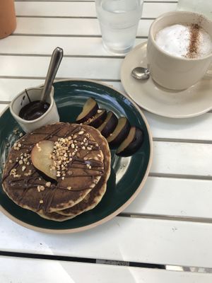 Nice pancakes and cappuccino))  at Menthe Chocolat in Toulon