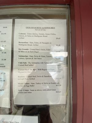Menu at Apple Tree Sandwich Shop in New Denver