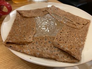 Sweep crepe with cidre creme! Ask to the chef!  at Crêperie Rouge Délice in Grenoble