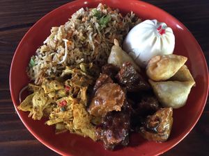 a 4 choices dish at Holy Bao in Santiago