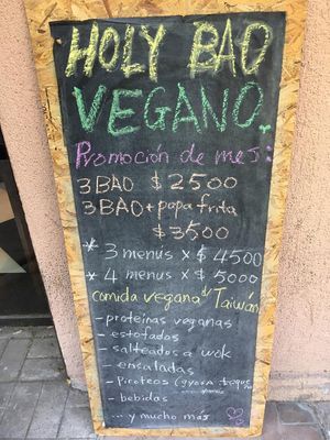 menu at Holy Bao in Santiago