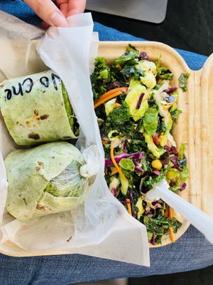 No cheese veggie wrap and half superfood vegan saladd  at ATL - Nature's Table - TE in College Park
