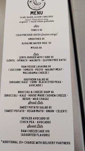 Menu at With Love Co in Parkville