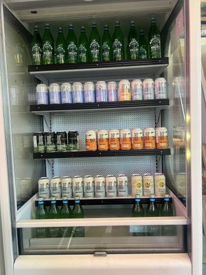 Some canned and bottled  at The Dirty Penguin Coffee Co in Chino Hills