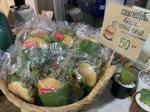 Mushrooms burgers at Chiangmai Cafe in Bangkok