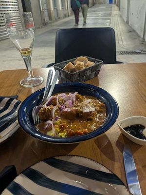 Meatball tikka masala - inedible at Rincon de Alba in A Coruna