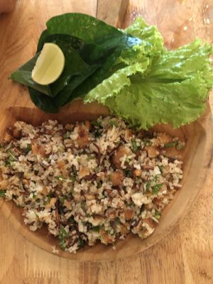 Nem Khao vegetarian  at Bouang  in Luang Prabang