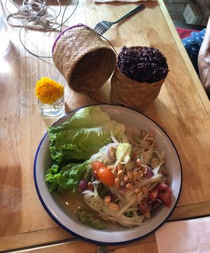 Papaya salad   at Bouang  in Luang Prabang