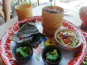 Laos taste platter - not recommend! at Bouang  in Luang Prabang