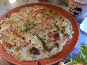 Japanese cake (I guess they meant pancake!) at Love Power Coffee Cafe in Phnom Penh