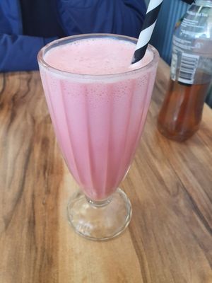 Soy strawberry milkshake at Cafe 228 in Adelaide