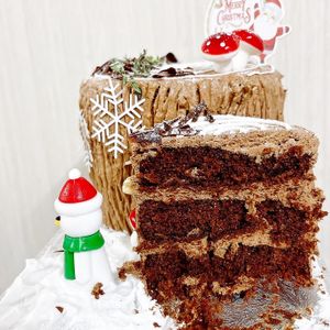 Hazel-night praline yule log cake (xmas special 2021) at Greendot 绿一点 - Bishan in Central Singapore