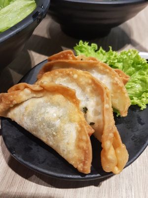 Deep fried gyoza, nice at Greendot 绿一点 - Bishan in Central Singapore