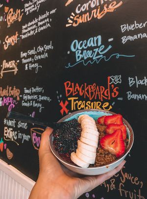 All açaí bowls are fresh and made to order!  at Island Smoothie Cafe in Corolla